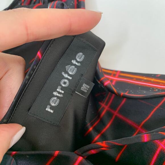 Retrofete Ariella Silk-blend Mini Dress In Black Fireworks Womens Medium - Picture 12 of 16